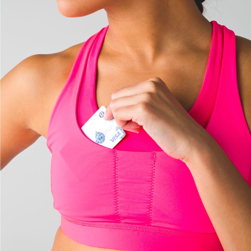 Lululemon NWT run stuff your bra- pink III